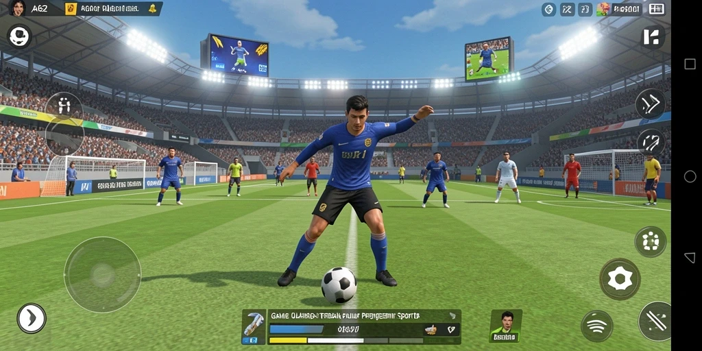 Screenshot utama game AA62 dengan tampilan seru permainan olahraga.