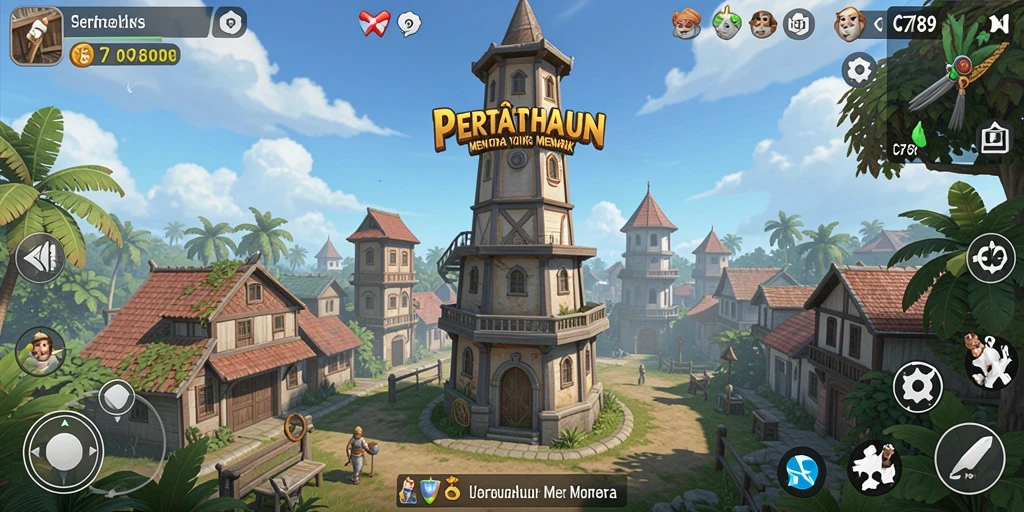 Screenshot C789 menampilkan aksi pertahanan menara yang intens.