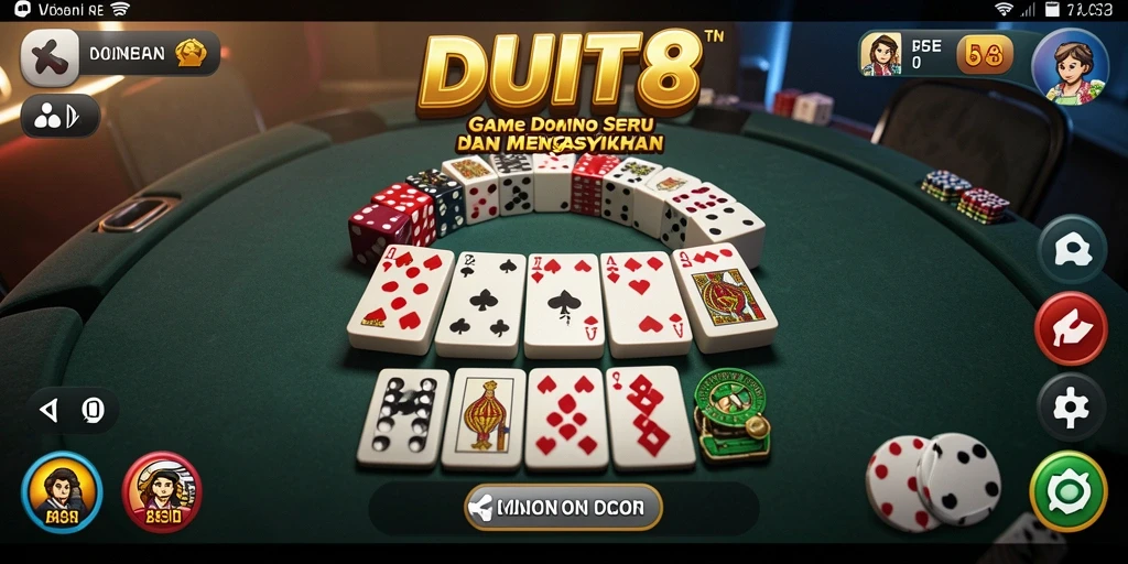 Gameplay seru domino dengan grafis menarik di DUIT8.