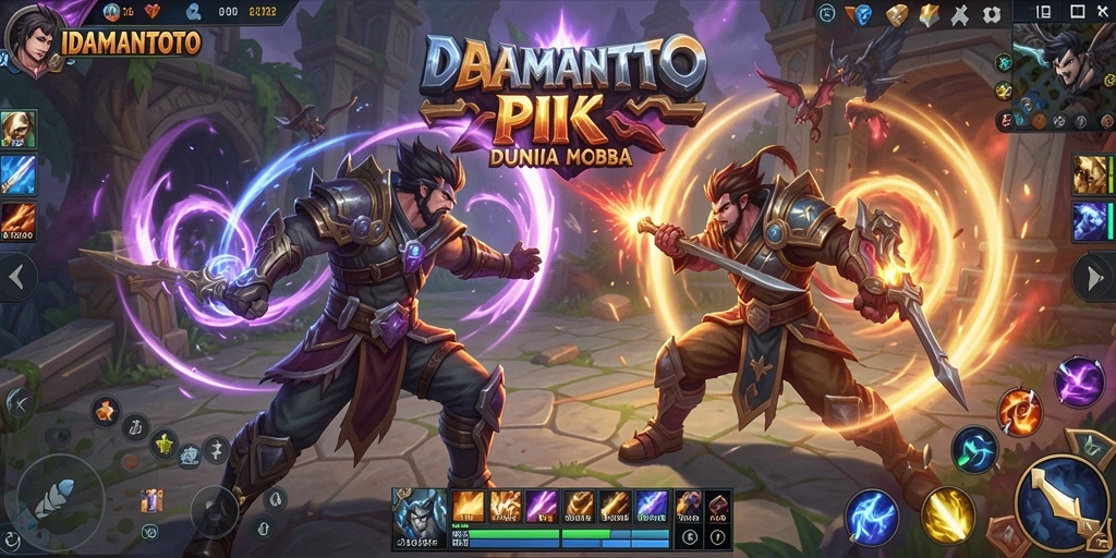 Screenshot gameplay <strong>IDAMANTOTO</strong> menampilkan peperangan seru antara tim di arena.