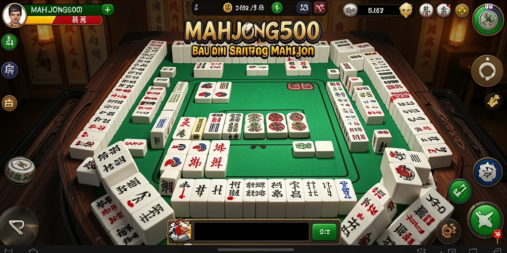 Tampilan gameplay seru di balapan <strong>MAHJONG500</strong> dengan elemen Mahjong yang unik.