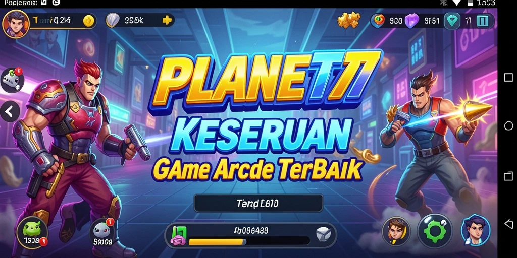 Screenshot menunjukkan aksi seru di dalam gameplay arcade PLANET77.