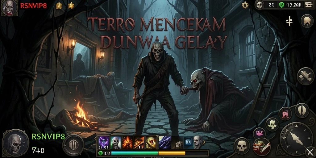 Screenshot gameplay RSNVIP8 yang menampilkan kegelapan dan ketegangan.